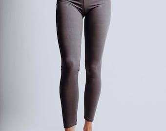 Women's Charcoal Solid buttery soft Yoga waistband Leggings