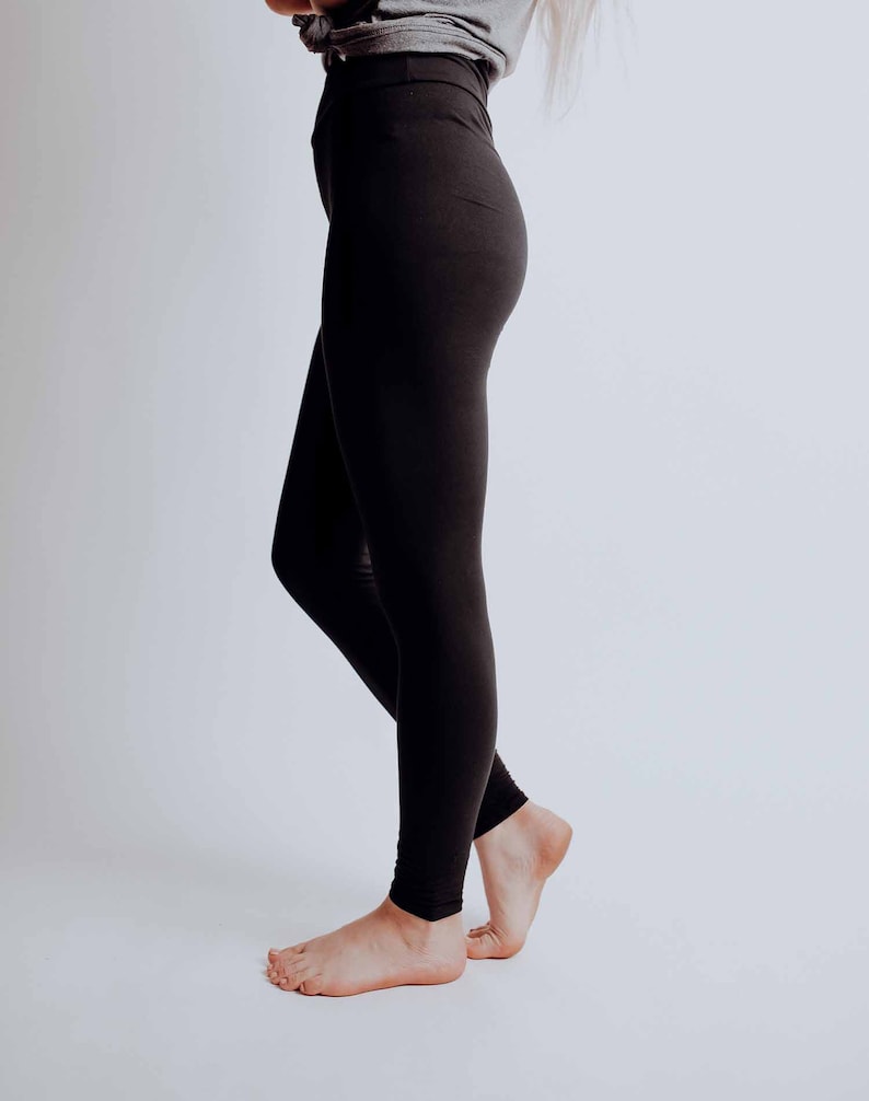 Women's Black Buttery Soft Yoga Waistband Leggings Etsy