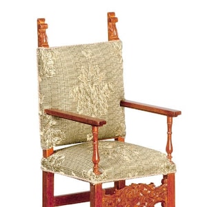 JBM Jacobean Spanish 1620 Chair Walnut Chair Dollhouse Miniatures furniture 1:12 Scale  jj06045