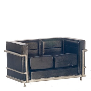 Dollhouse Miniatures Furniture Modern Sofa Black S8011 Miniature Collectible