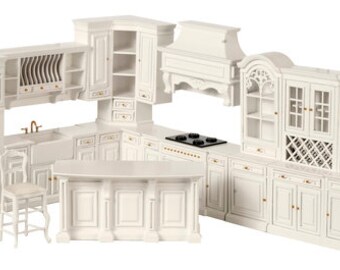 dollhouse and kitchen set