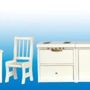 1:12 White Kitchen set 6pcs dollhouse miniatures  00304