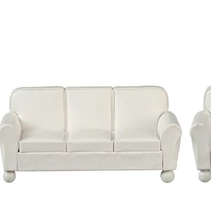 1:12 Scale White leather living room set Dollhouse miniature furniture T2001