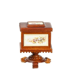 1:12 Scale Portable Teapoy Caddy Walnut Dollhouse Miniatures  Furniture JJ21010wn