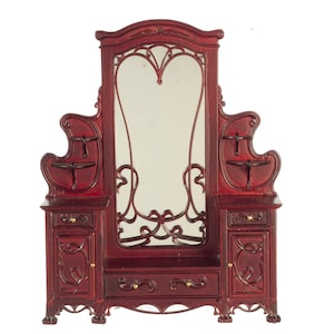 1:12 scale Art Nouveu Dressing Table  Mahogany JBM Miniature Furniture jj08035mh