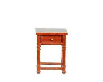 Walnut Dollhouse Miniature End Table, 1:12 Scale