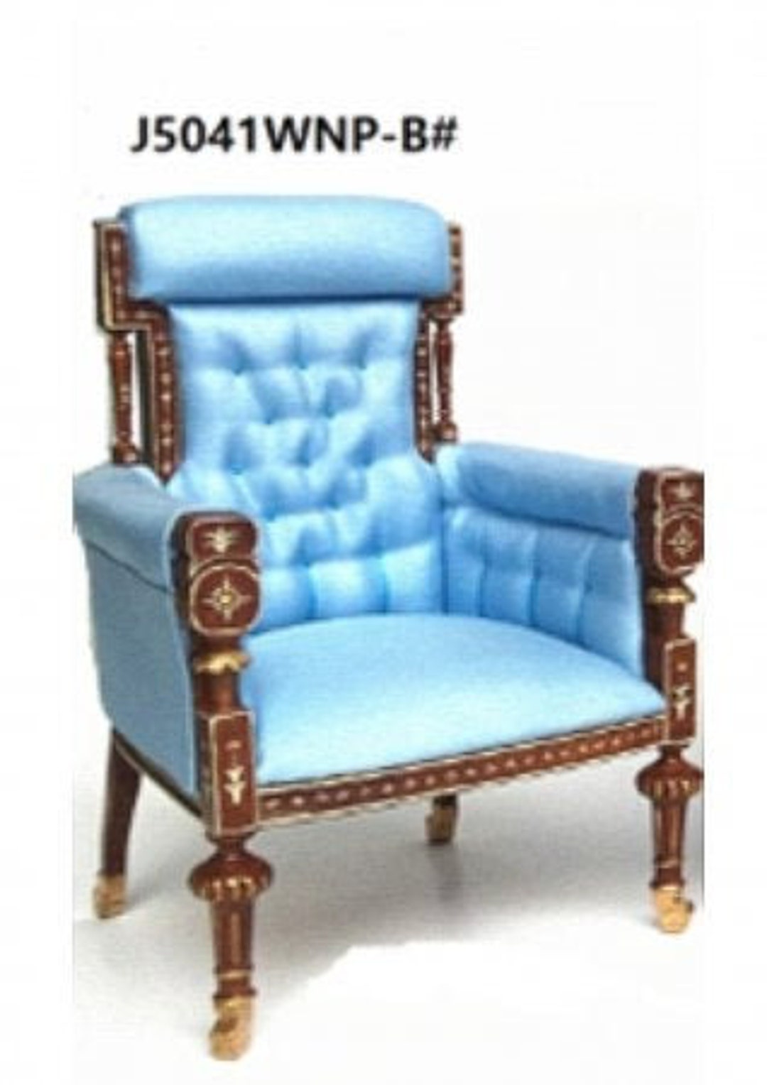 JBM Furniture French Armchair Walnut Dollhouse Miniatures 112 Scale