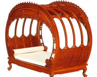 1:12 Victorian Bed Walnut dollhouse miniature furniture  jd09051wn