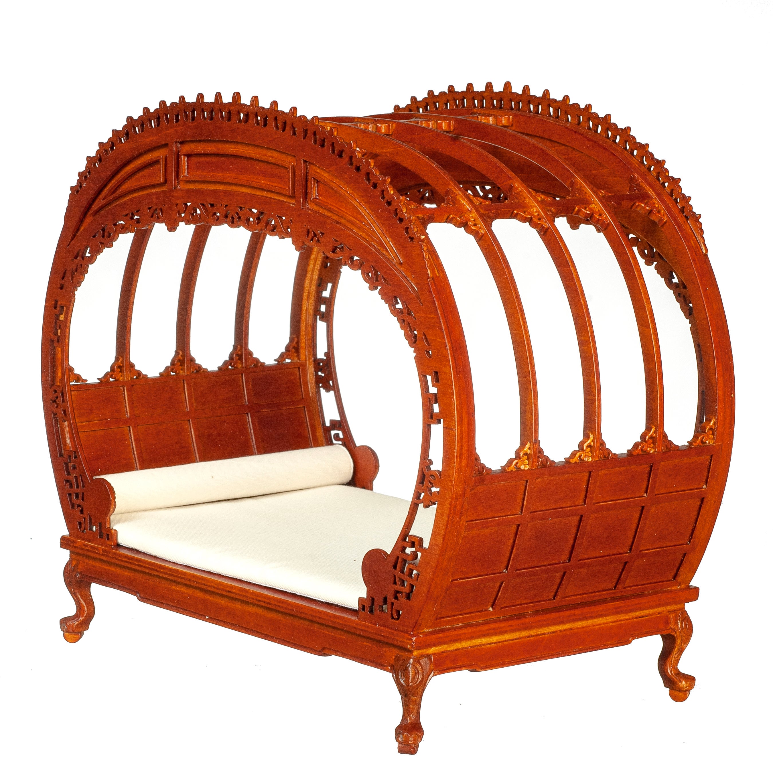1:12 Victorian Bed Walnut Dollhouse Miniature Furniture Jd09051wn