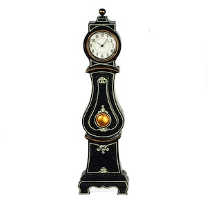 Mora Longcase Working Clock Black JBM Dollhouse Miniature  1:12 scale JBM jj21017