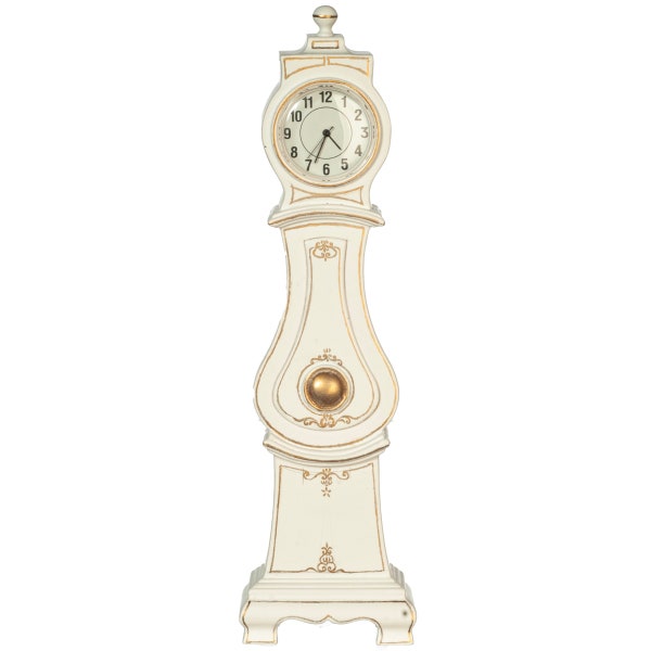 Mora Clock Longcase Working Clock White JBM Dollhouse Miniature  1:12 scale JBM jj21017wg