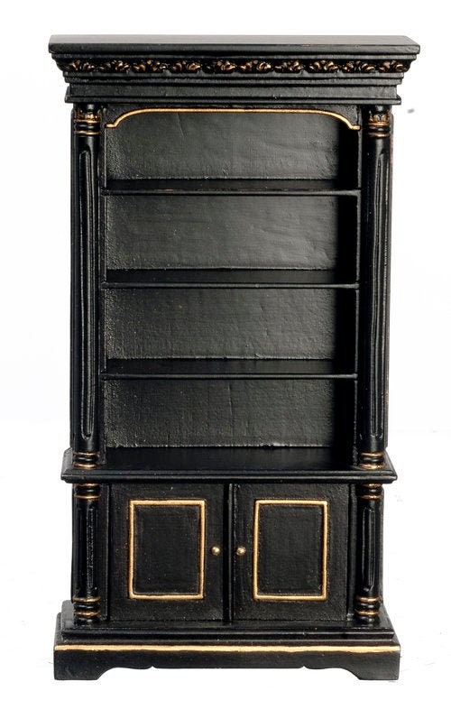 Antique Black Bookcase Etsy
