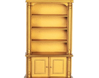 1:12 Scale/ William IV Bookcase Circa 1830/ Gold/ JBMMiniatures/Dollhouse Furniture JJ06032g