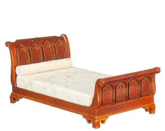 Sleigh Bed JBM Dollhouse Miniatures Furniture  1:12 Scale  jj00084wn