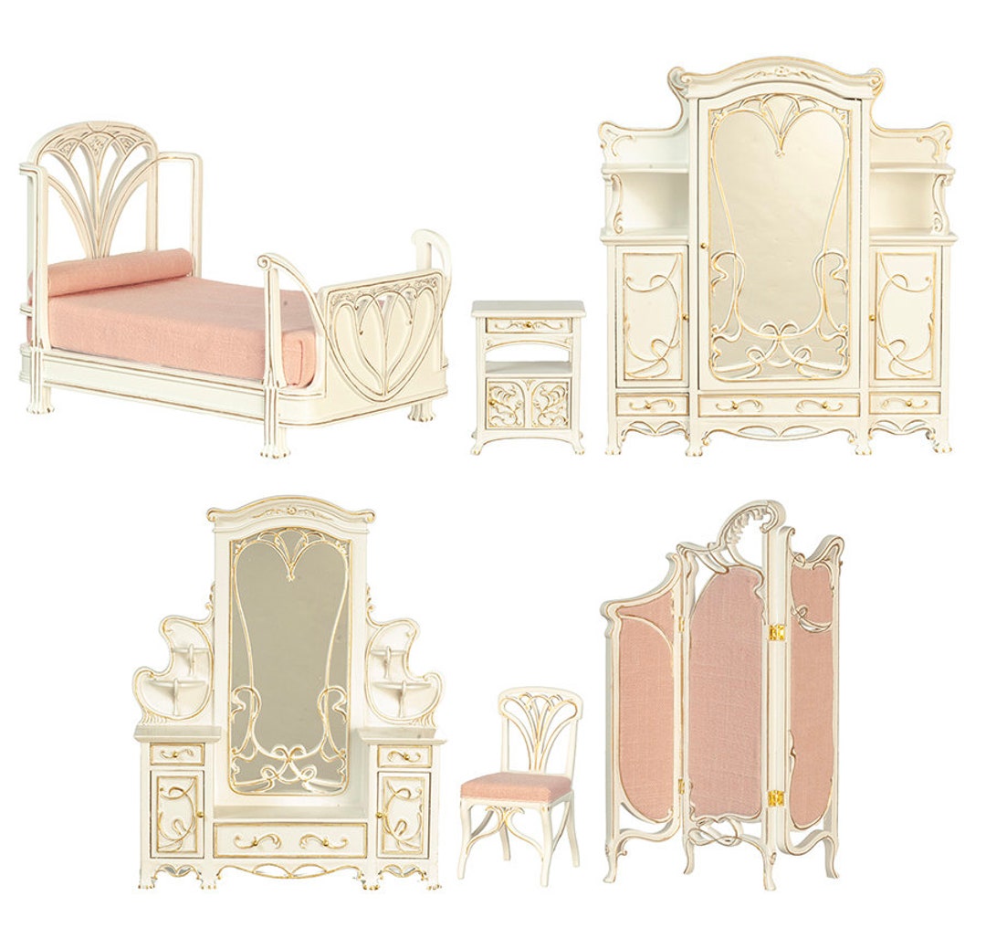 Art Nouveau Bedroom Set White JBM Miniature Furniture JJ08032SET - Etsy