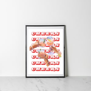 Bar Cart Prints | Trendy Receipt Wall Art | Cheers | Bar Cart Decor | Cocktail Wall Print