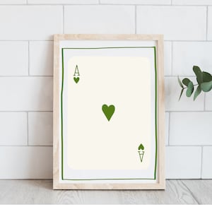 Playing Cards Print | Retro Wall Art | Trendy Playing Cards | Ace of Hearts