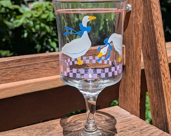 Vintage Farm Country Goose Water Glass