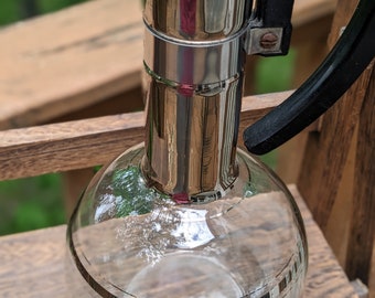Vintage Inland Glass Silver Stripe Coffee Carafe