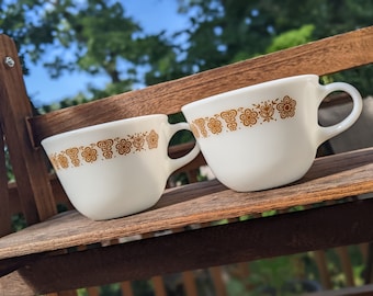 Vintage Corning Butterfly Gold Mugs ( Set of 2)