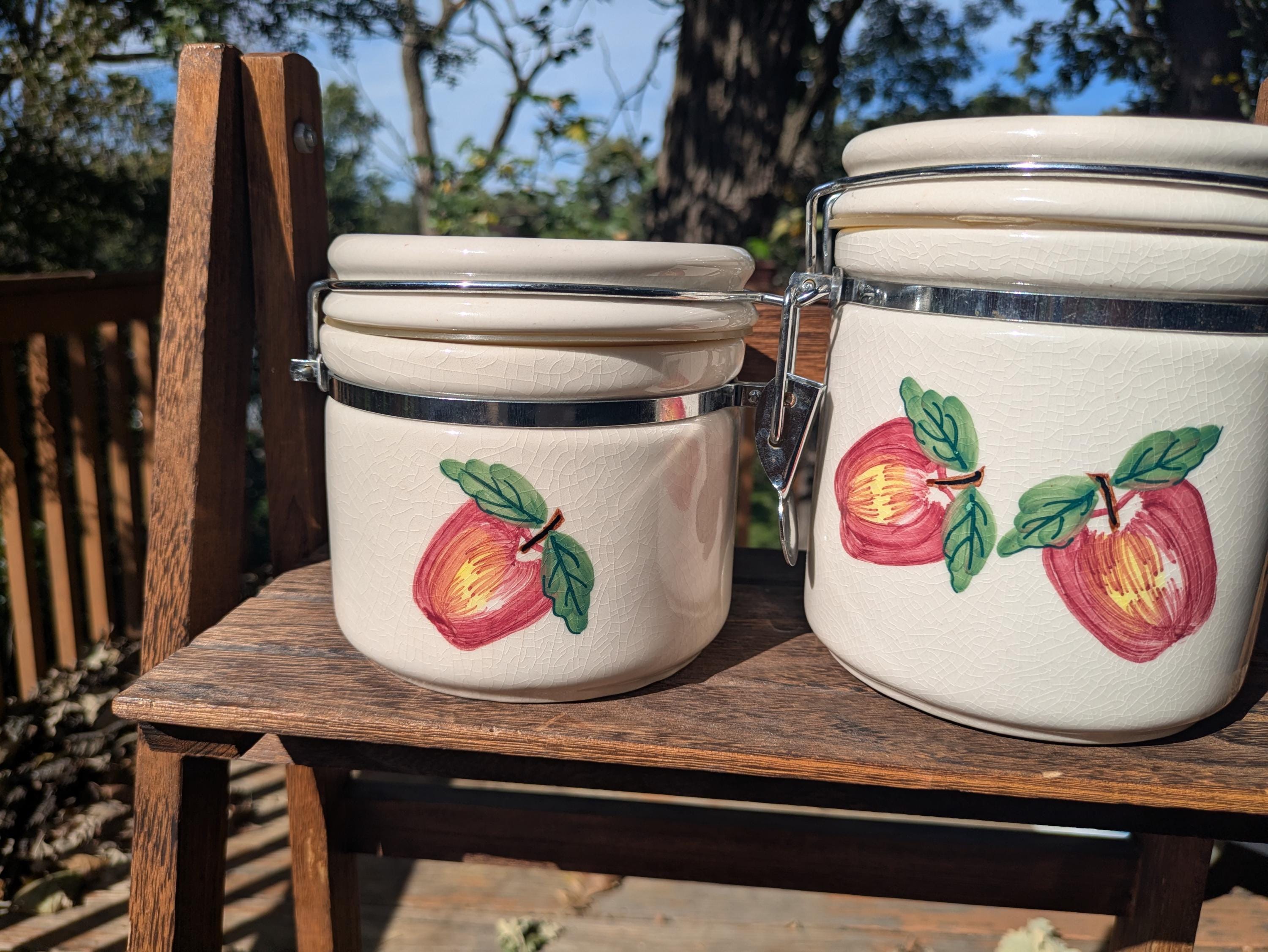 Vintage Apple Canister - Etsy
