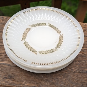 Federal Glass Golden Glory Saucers - Set of 4