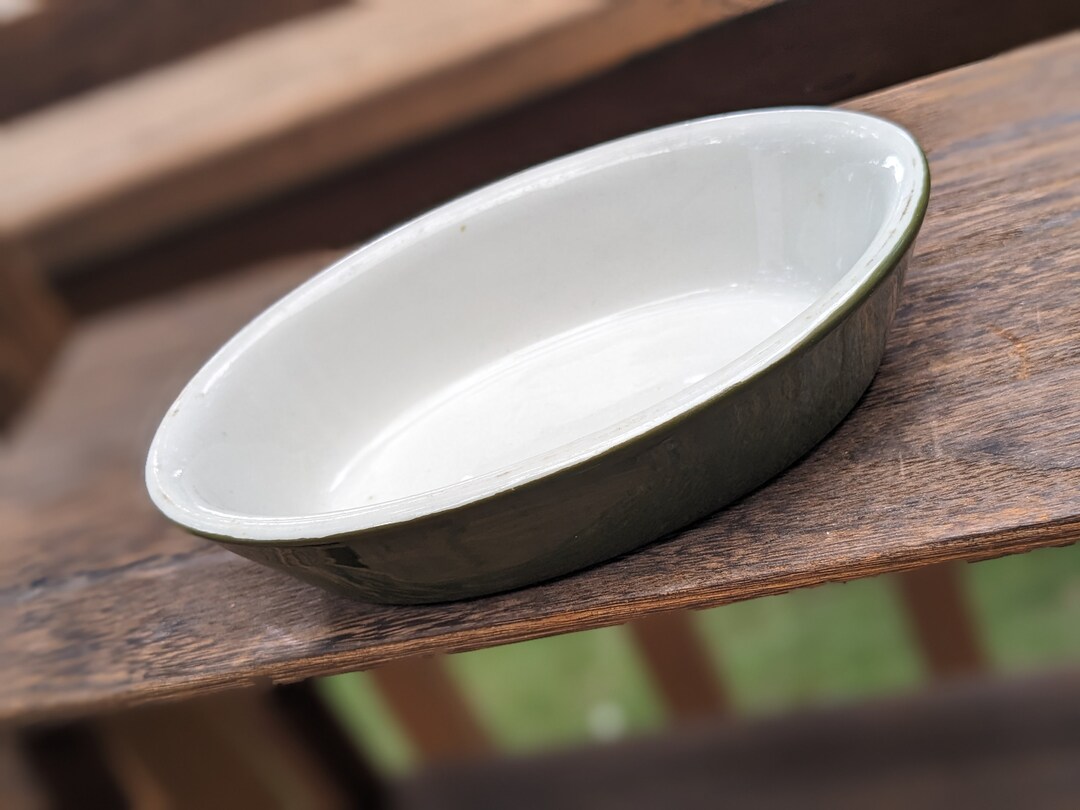 Dark Green Hall Pottery Au Gratin Dish Etsy