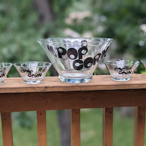 Vintage Popcorn Bowl and serving bowls Wheaton Glass