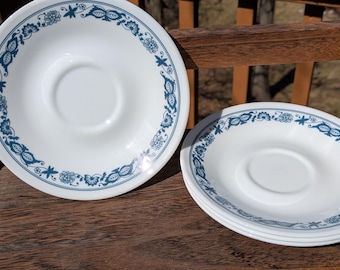 Vintage Corelle/Corning Old Town Blue(Willow/Onion) Saucers