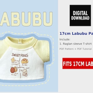 Labubu Clothes Pattern – 17cm Digital Sewing Pattern (PDF Tutorial | Include Seam Allowance| Labubu DYI/Sewing Template/sewing tutorial【AS】