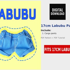 Labubu Clothes Pattern – 17cm Digital Sewing Pattern (PDF Tutorial | Include Seam Allowance| Labubu DYI/Sewing Template/sewing tutorial 【AS】