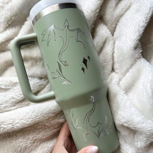 40oz Hand Engraved Dragon Tumbler | Engraved Tumbler | Stainless Steel Tumbler | Dragon Cup | 20oz Tumbler | Hand Engraved Cup | Travel Mug