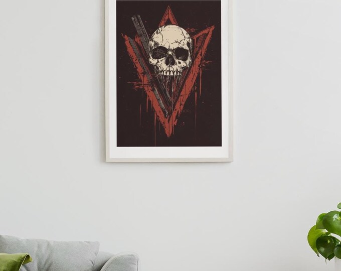Premium Quality Art Print - Music Print Rock n Roll Skull Guitar Punk Alternative Prog Skeleton Music Festival - A4 A3 A2 - Festival Merch