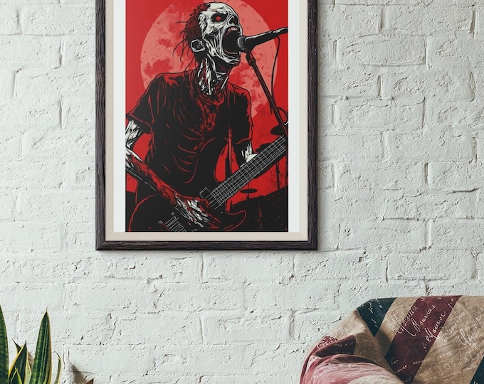 Premium Quality Art Print - Music Print Rock n Roll Skull Guitar Punk Alternative Prog Skeleton Music Festival - A4 A3 A2 - Festival Merch