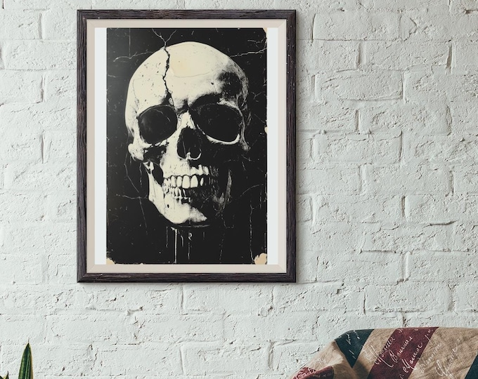 Premium Quality Art Print - Music Print Rock n Roll Skull Guitar Punk Alternative Prog Skeleton Music Festival - A4 A3 A2 - Festival Merch