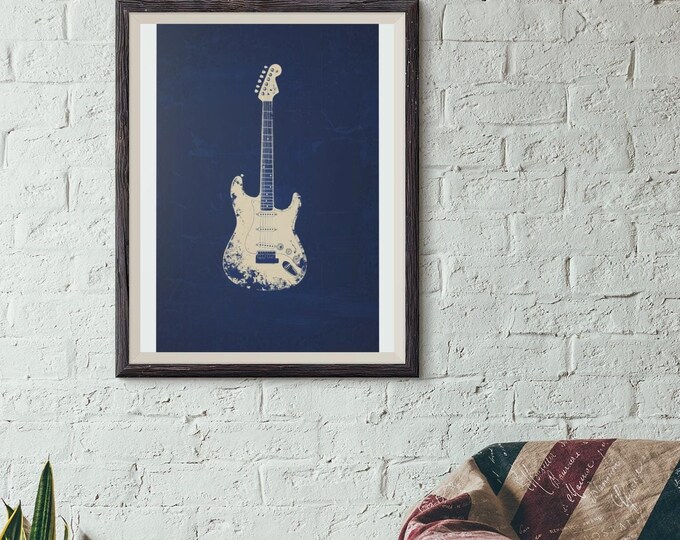 Premium Quality Art Print - Music Print Rock n Roll Skull Guitar Punk Alternative Prog Skeleton Music Festival - A4 A3 A2 - Festival Merch