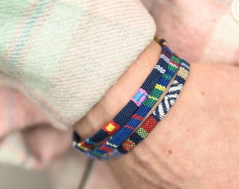 Bracelet Set - Adjustable Surfer Bracelet Colourful Bohemian - Handmade Music Festival Outfit Summer Boho Vintage Nepal Style Anklet surf