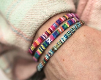 Bracelet Set - Adjustable Surfer Bracelet Colourful Quality Bohemian - Handmade Music Festival Outfit Summer Boho Vintage Nepal Style surf