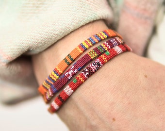 Bracelet Set - Adjustable Surfer Bracelet Colourful Bohemian - Handmade Music Festival Outfit Summer Boho Vintage Nepal Style Anklet surf
