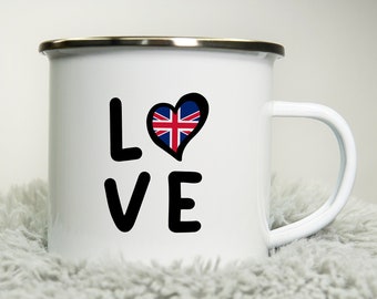 Personalised  12oz Camping Mug - (Any Flag) Eurovision Song Contest 2023 (Unofficial) Inspired - Enamel 350ml White Cup Travel Mug Music Fan