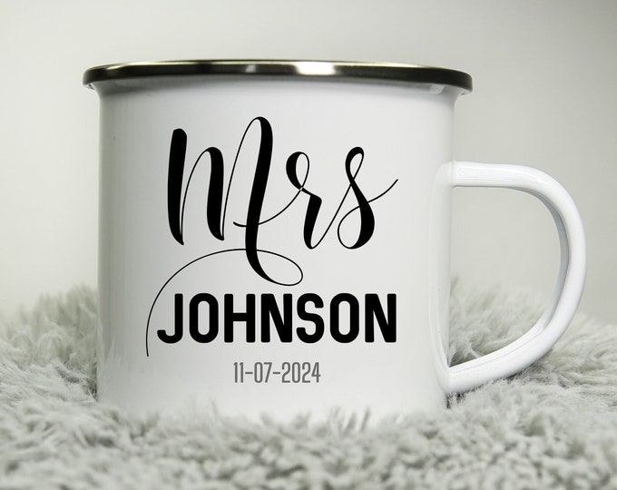 Mrs Mug - Personalised Cup - for bride groom brides maids maid of honour - Mr Mrs Wedding Team Bride Bride Squad Bride to be Just Married