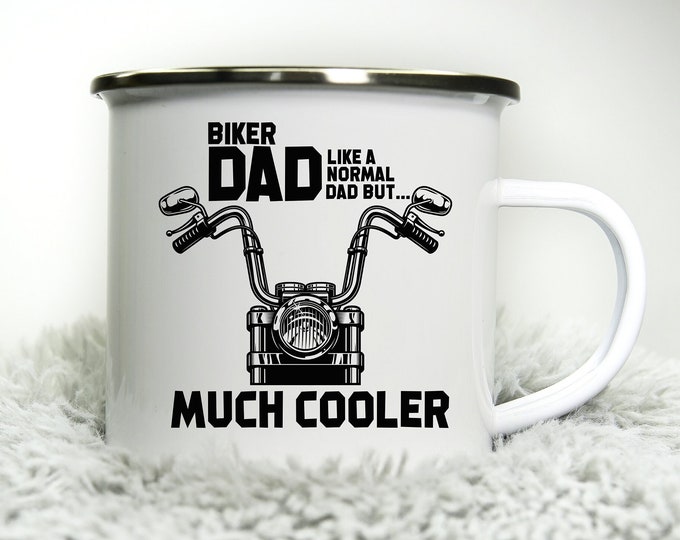 Cool Dad Biker Mug -  12oz Camping Mug - Funny Motorbike Biker Gift for Dad Gift Biker Cup Road trip mug