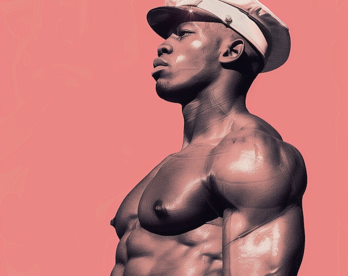 Le Male - Vintage French sailor - Pink male Print Fashion Artwork - A4 A3 A2 - Festival Merch