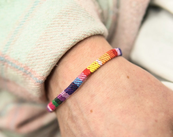 Adjustable Surfer Bracelet Colourful Premium Quality Bohemian - Handmade Rainbow Flag Pride gift Summer Boho Vintage Nepal Style Anklet surf