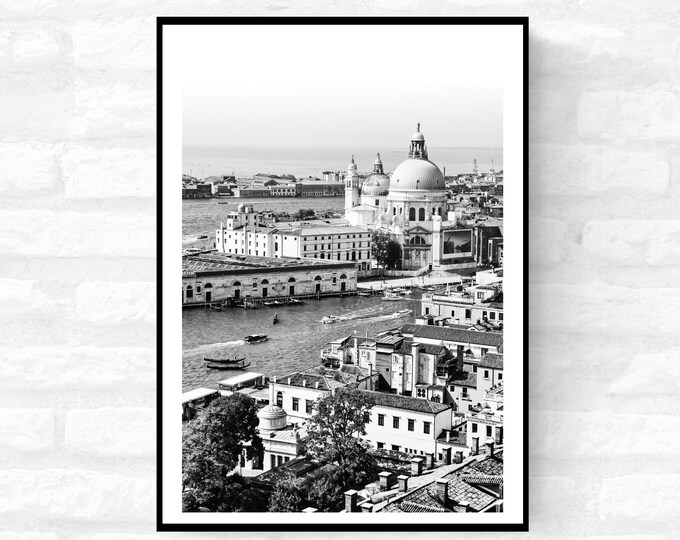 Venice Print Italy Travel Photography Venezia Italia Veneto region - Black and White - office home decor - A4 A3 A2 - Festival Merch