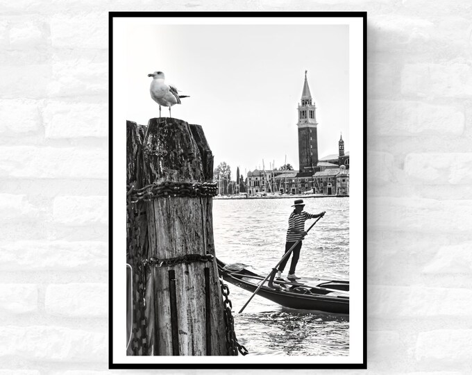 Venice Print Italy Travel Photography Venezia Italia Veneto region - Black and White - office home decor - A4 A3 A2 - Festival Merch