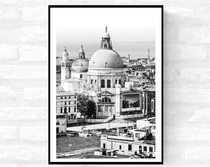 Venice Print Italy Travel Photography Venezia Italia Veneto region - Black and White - office home decor - A4 A3 A2 - Festival Merch