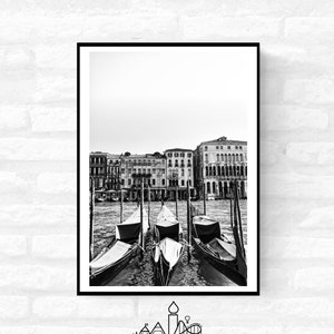 Venice Print Italy Travel Photography Venezia Italia Veneto region - Black and White - office home decor - A4 A3 A2 - Festival Merch