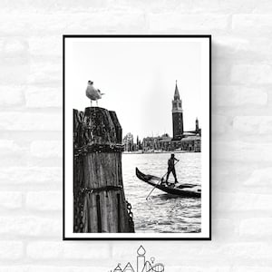Venice Print Italy Travel Photography Venezia Italia Veneto region - Black and White - office home decor - A4 A3 A2 - Festival Merch