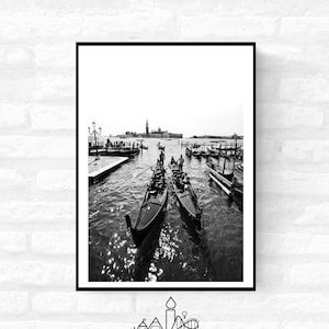 Venice Print Italy Travel Photography Venezia Italia Veneto region - Black and White - office home decor - A4 A3 A2 - Festival Merch